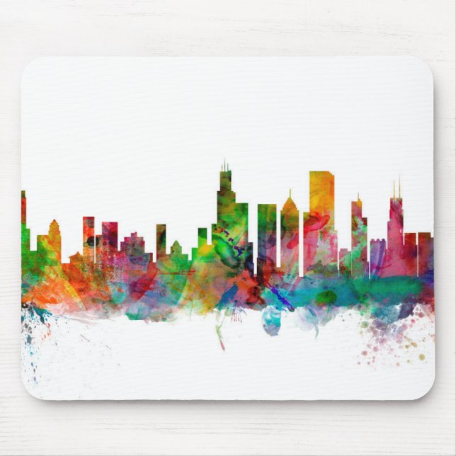Chicago Illinois Skyline Mouse Pad (Front)