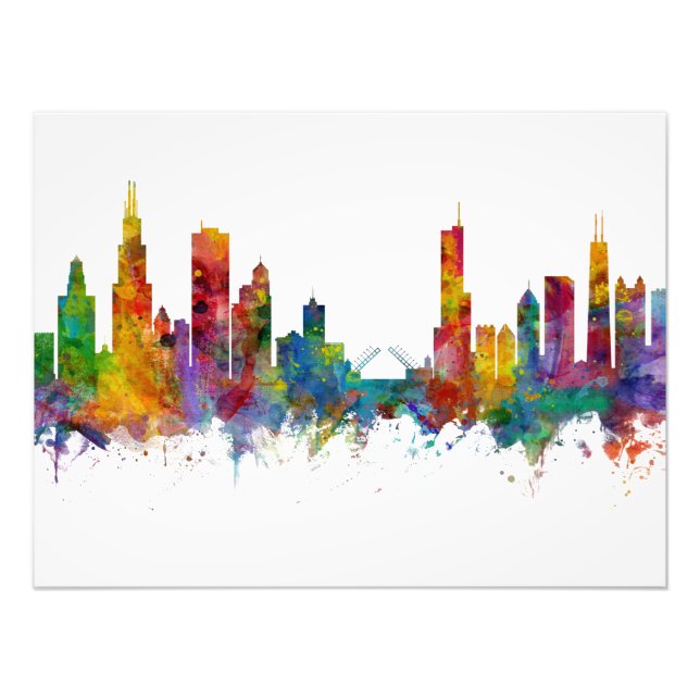 Chicago Illinois Skyline Photo Print (Front)