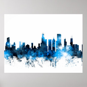 Chicago Illinois Skyline Poster
