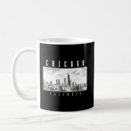 Chicago Illinois Skyline Pride Black White Chicago Coffee Mug