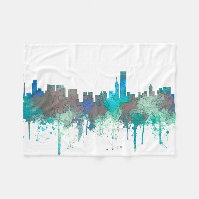 Chicago Illinois Skyline-SG-Jungle Fleece Blanket (Front (Horizontal))