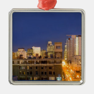 Chicago, Illinois, skyline shot from West Loop Metal Ornament