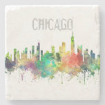 Chicago, Illinois Skyline Sp - Stone Coaster at Zazzle