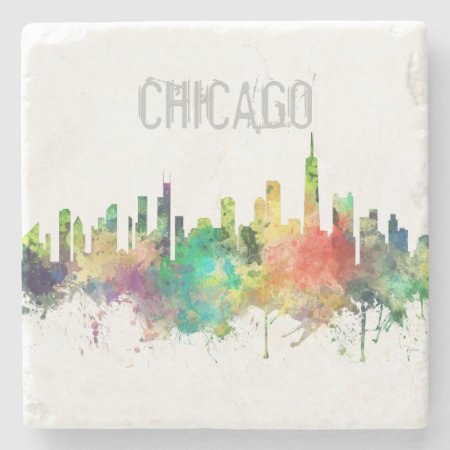Chicago, Illinois Skyline Sp - Stone Coaster