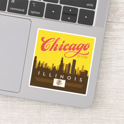 Chicago Illinois Skyline Sticker