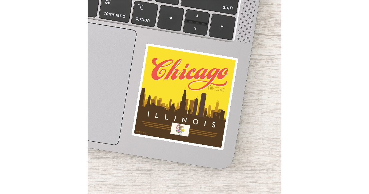 Chicago Window Sticker Chicago Illinois Skyline Sticker | Zazzle