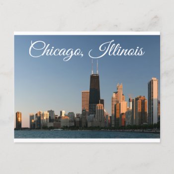 Chicago Illinois Skyline Sunrise Travel Post Card by merrydestinations at Zazzle