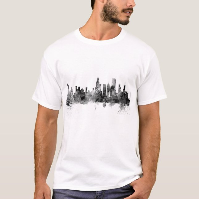 Chicago Illinois Skyline T-Shirt (Front)