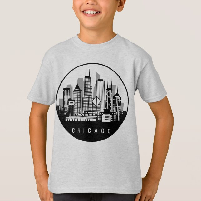 Chicago Illinois Skyline T-Shirt (Front)