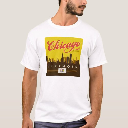 Chicago Illinois Skyline T_Shirt