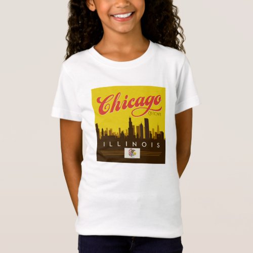 Chicago Illinois Skyline T_Shirt