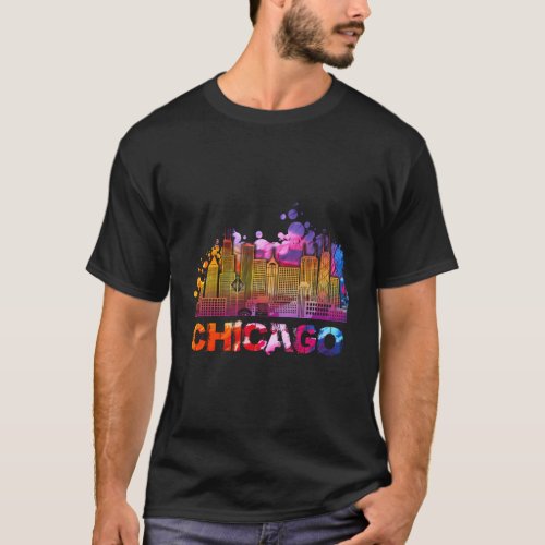 Chicago Illinois Skyline T_Shirt