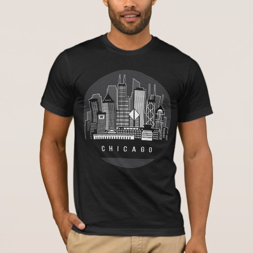 Chicago Illinois Skyline T_Shirt