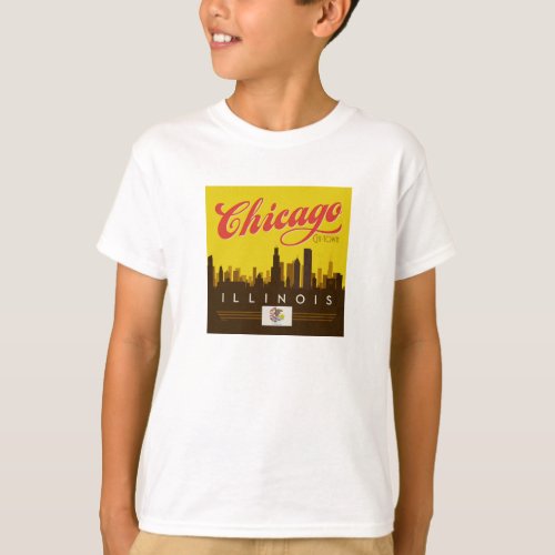 Chicago Illinois Skyline T_Shirt