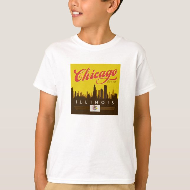 Chicago Illinois Skyline T-Shirt (Front)