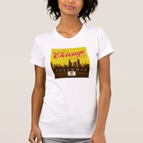 Chicago Illinois Skyline T_Shirt