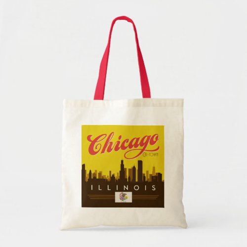 Chicago Illinois Skyline Tote Bag