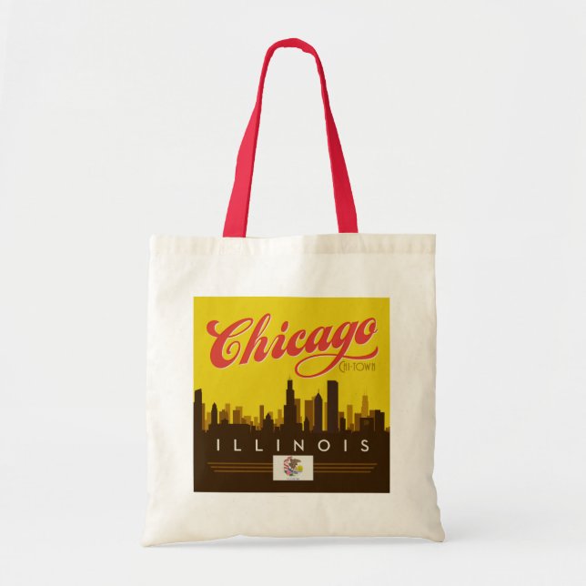 Chicago Illinois Skyline Tote Bag (Front)