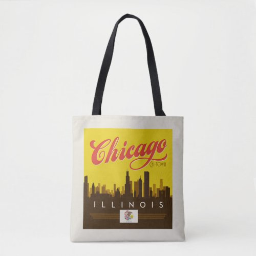 Chicago Illinois Skyline Tote Bag