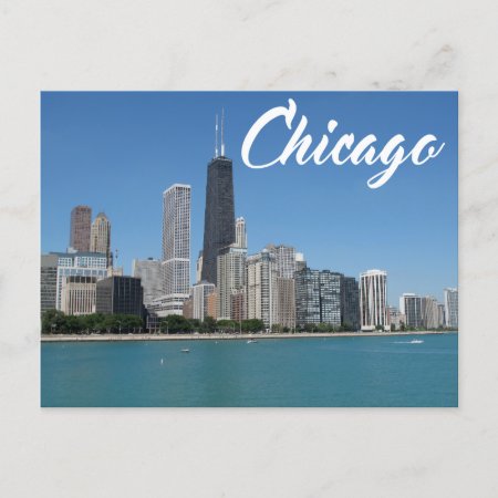 Chicago Illinois Skyline, Usa Postcard