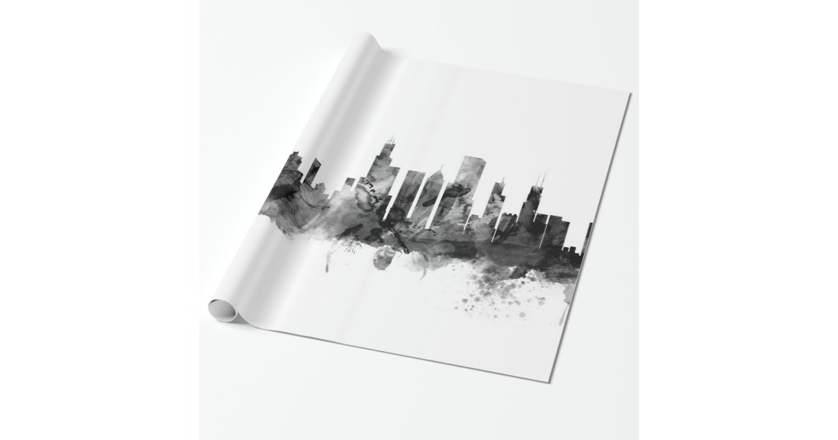 Chicago Illinois Skyline Wrapping Paper Zazzle