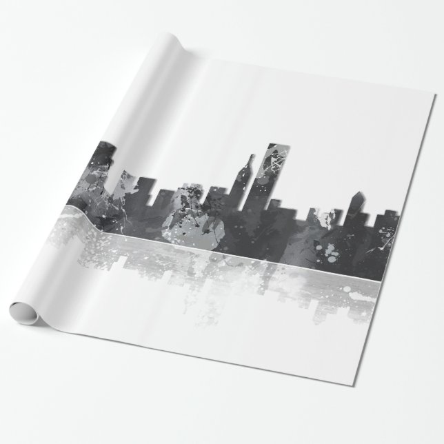 CHICAGO ILLINOIS SKYLINE - wrapping paper (Unrolled)