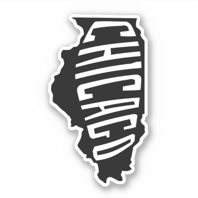Chicago, Illinois State Outline - America Travel Sticker (Front)
