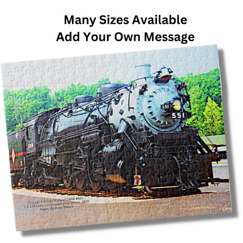 Chicago  Illinois Steam Engine _ Add Name Jigsaw Puzzle