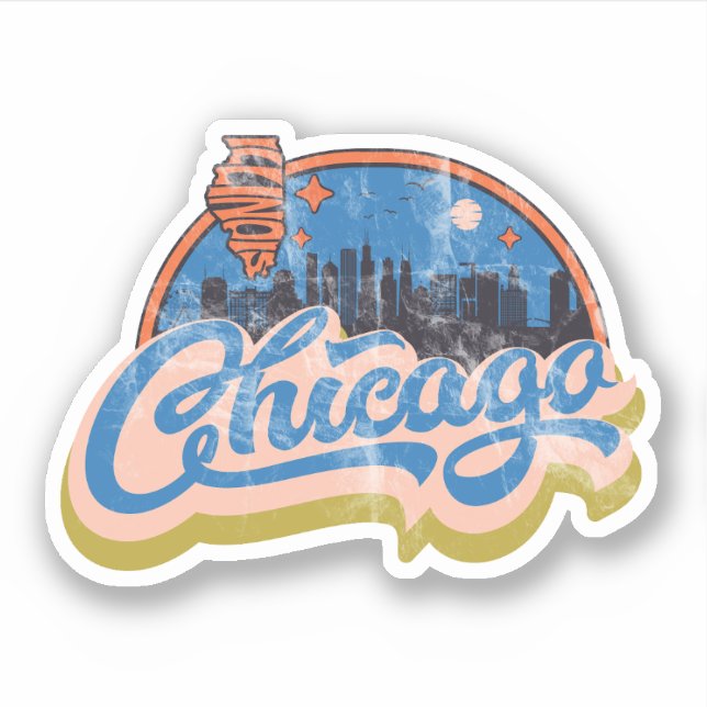Chicago, Illinois Sticker (Front)