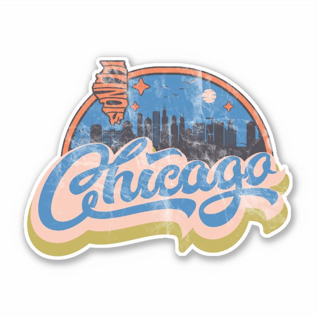 Chicago, Illinois Sticker (Front)