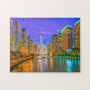 Chicago Illinois Streetscape. Jigsaw Puzzle