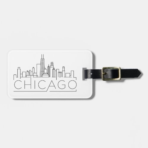 Chicago Illinois Stylized Skyline Luggage Luggage Tag