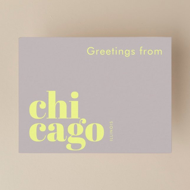 Chicago Illinois typographic modern  Postcard (Creator Uploaded)