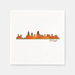 Chicago Illinois U.S. City skyline v01 Paper Napkins