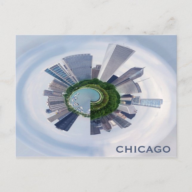 Chicago Illinois Unique City Skyline Travel Photo Postcard (Front)