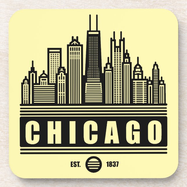 Chicago Illinois United States  Beverage Coaster (Front)