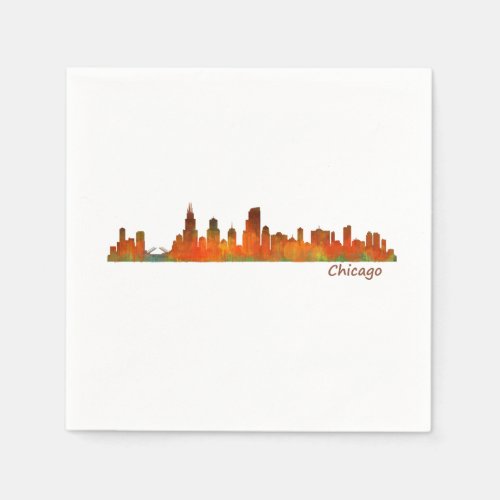 chicago Illinois US city skyline v01 Paper Napkins