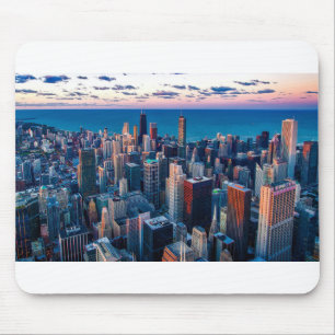 Chicago Illinois USA - Chicago Skyline At Sunset Mouse Pad