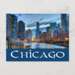 Chicago Illinois Usa - Chicago Skyline At Sunset Postcard at Zazzle