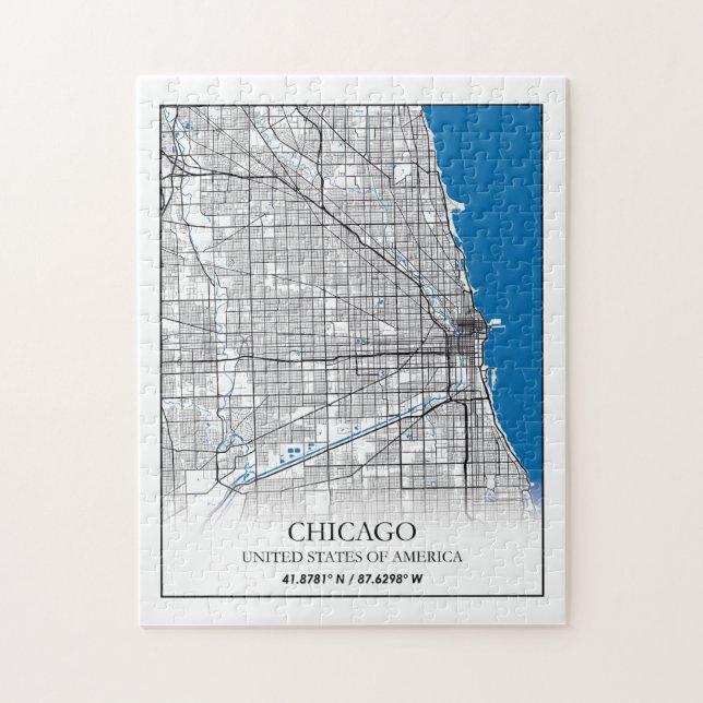 Chicago Illinois USA City Travel City Map Jigsaw Puzzle (Vertical)