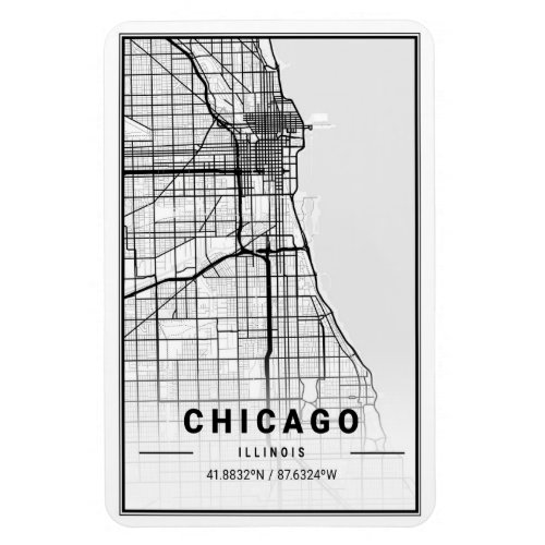 Chicago Illinois USA City Travel City Map Magnet