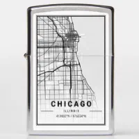 Chicago Illinois USA City Travel City Map Zippo Lighter | Zazzle