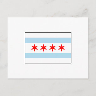 Chicago, Illinois USA Flag Postcard