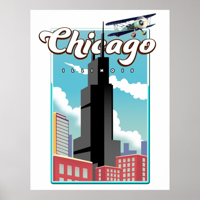 Chicago Illinois USA travel poster (Front)