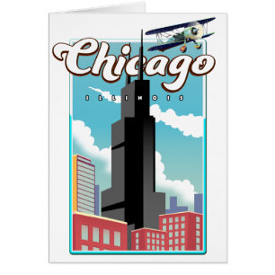Chicago Illinois USA travel poster Cards