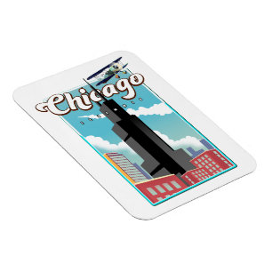 Chicago Illinois USA travel poster Magnet