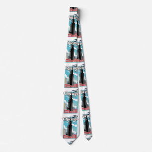 Chicago Illinois USA travel poster Neck Tie