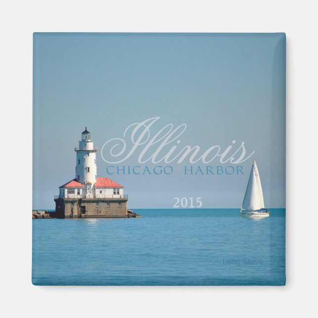Chicago Illinois USA Travel Souvenir Fridge Magnet (Front)