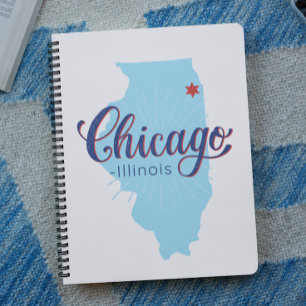 Chicago Illinois Vintage Map   Notebook