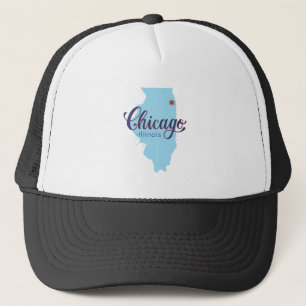 Chicago Illinois Vintage Map Trucker Hat